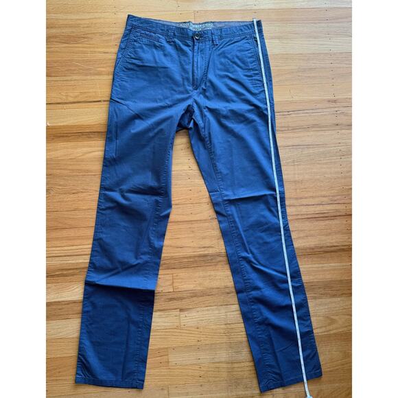 Banana Republic Aiden Summer Chino Blue Checkered Print Pants Size 32 x 34 - Picture 5 of 8